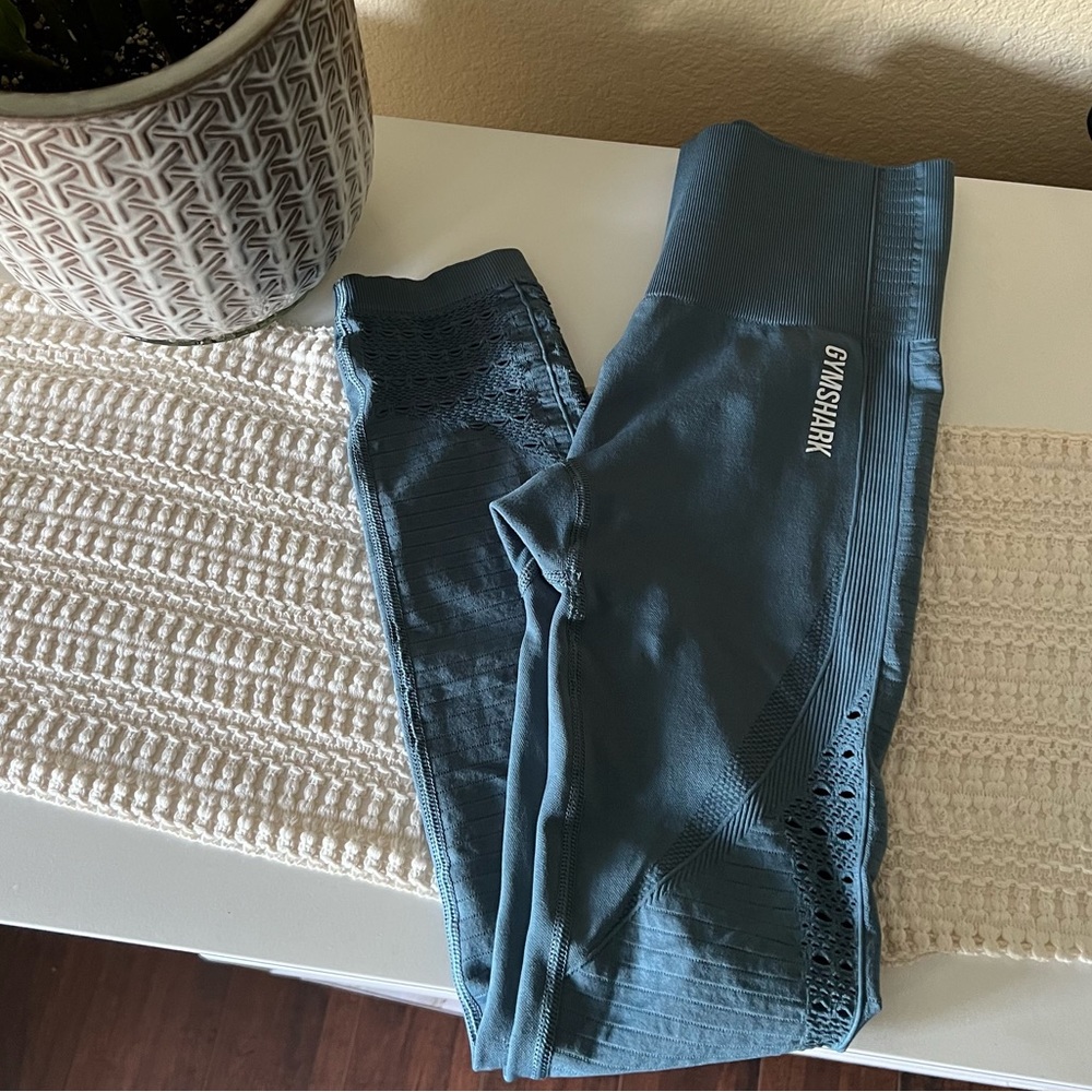 Gymshark Teal Leggings with Mesh Detail